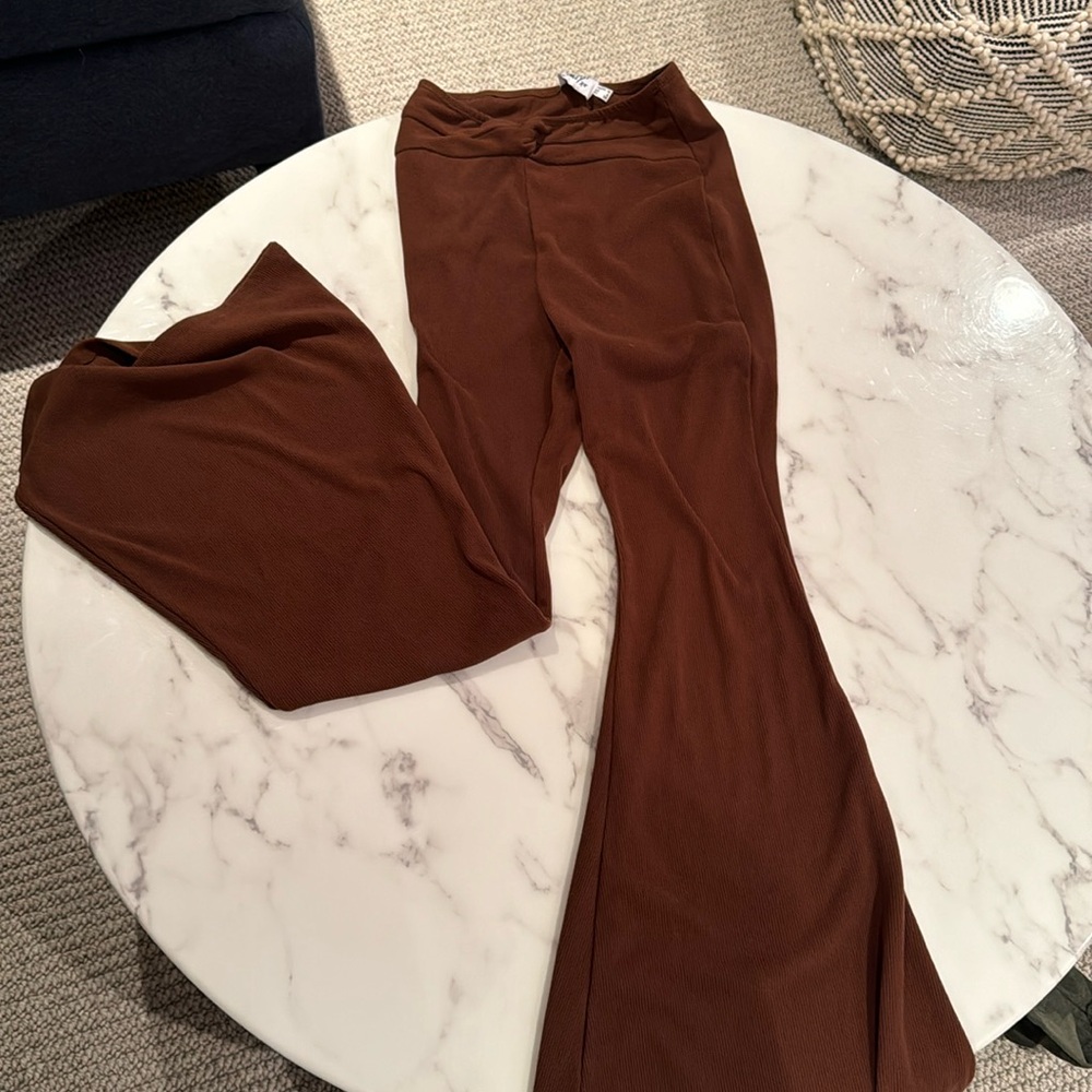 Brown flare pants